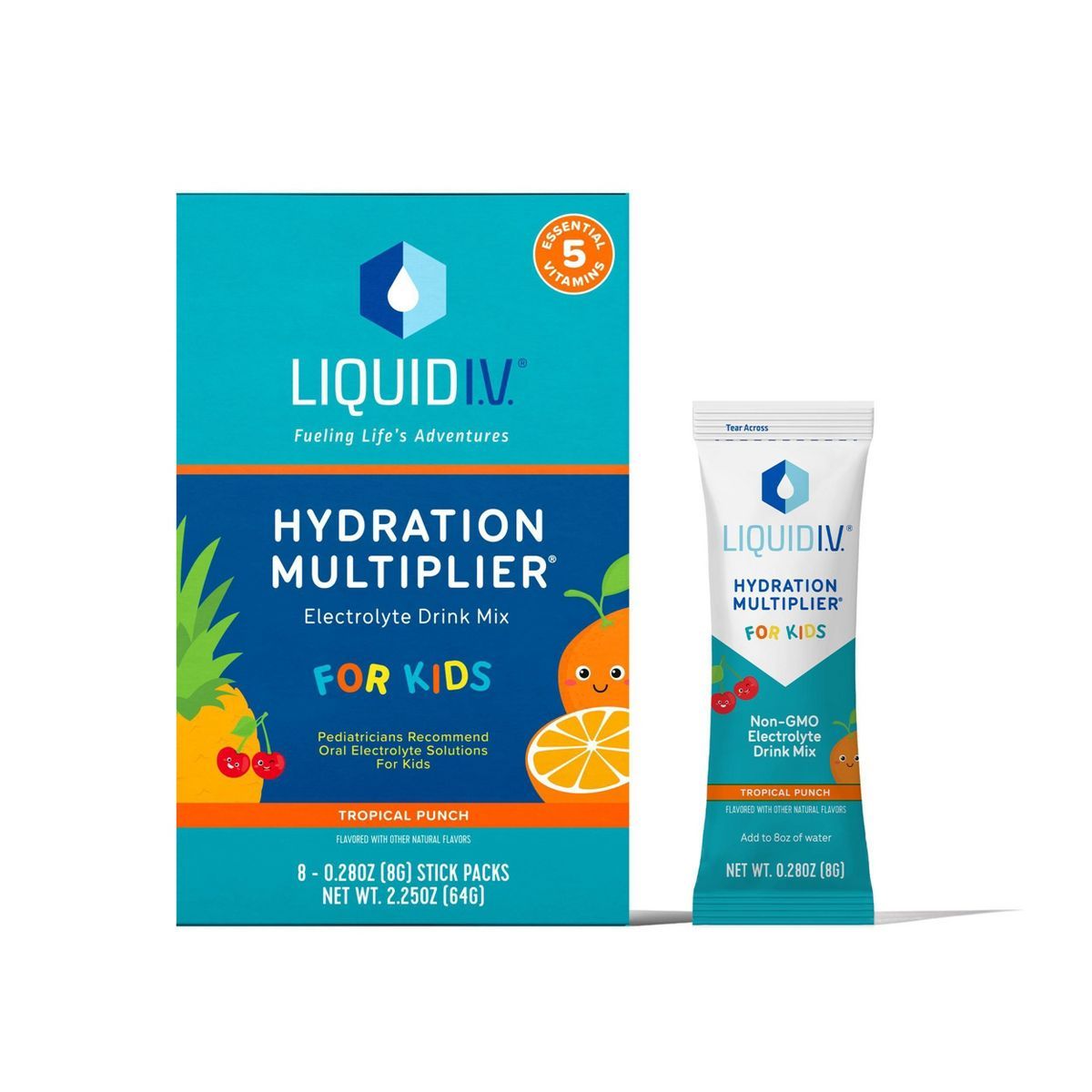 Liquid I.V. Hydration Multiplier Kids' Electrolyte Drink - Tropical Punch - 4.51oz/8ct | Target