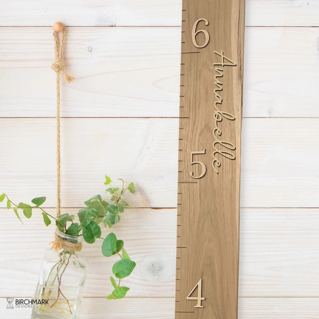 Natural Growth Chart Ruler 3D, Wooden Measuring Stick for Kids, Giant Wall Ruler, Height Board in... | Etsy (US)
