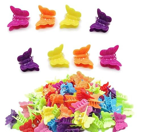 MUUZLL 50 Pack Butterfly Hair Clips Pastel Mini Cute Accessories For 90S Girls Women, Matte Colors Assorted Color, Beautiful And Random Colour | Amazon (US)