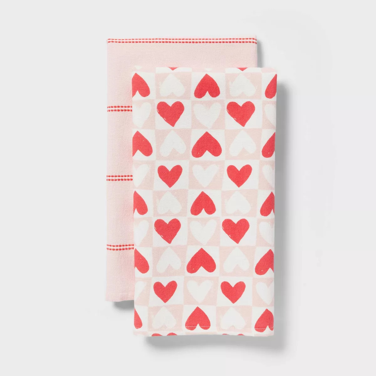 2pk Valentine's Day Checkerboard Heart Kitchen Towels - Threshold™ | Target