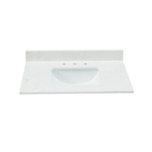 Bestview 37-in Carrara White Quartz Bathroom Vanity Top Lowes.com | Lowe's