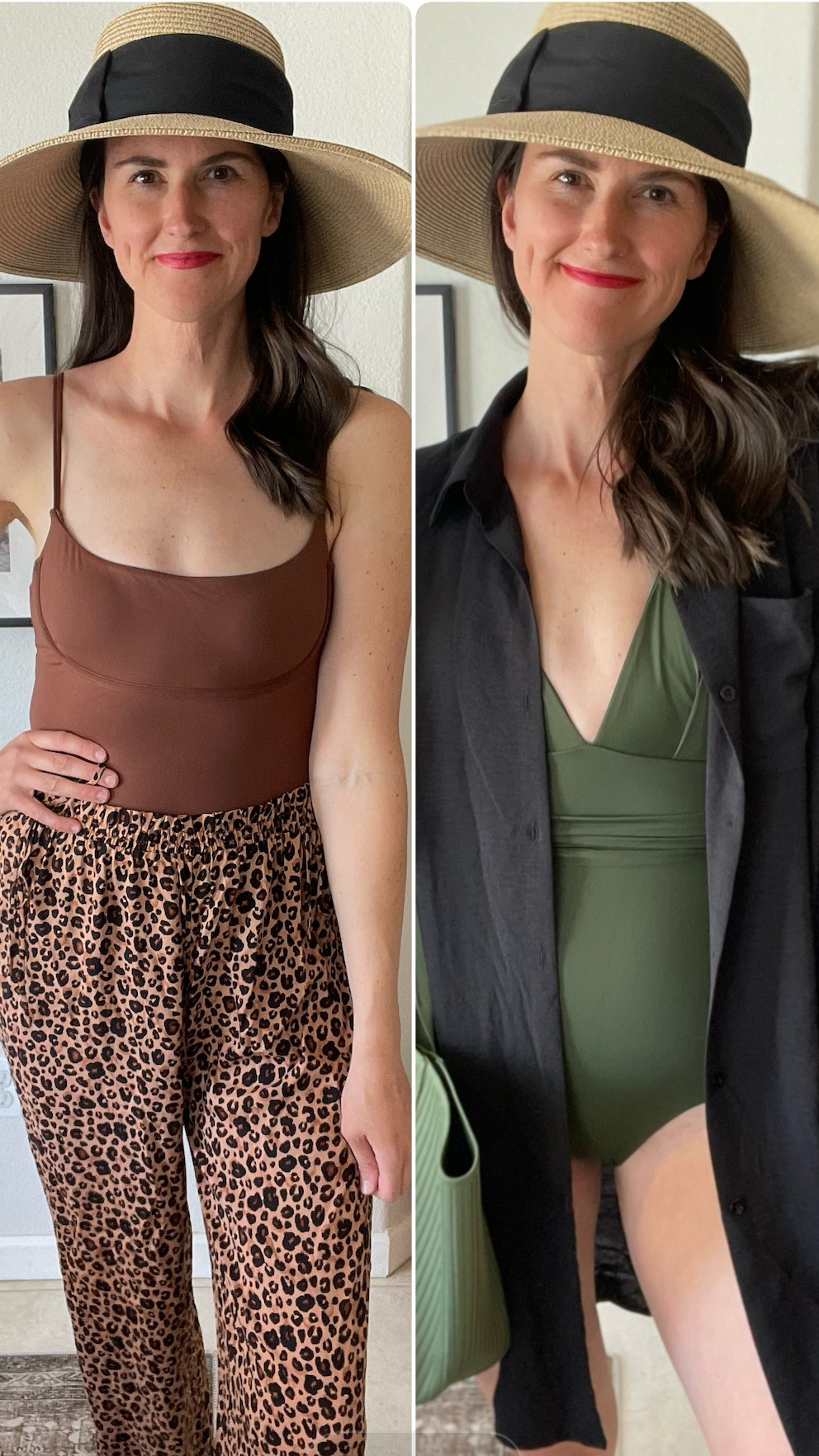 Great one piece swimsuit that is supportive and flattering! Love the earthy colors. Padded cups! Wearing a size medium. 

#LTKFindsUnder50 #LTKOver40 #LTKSwim