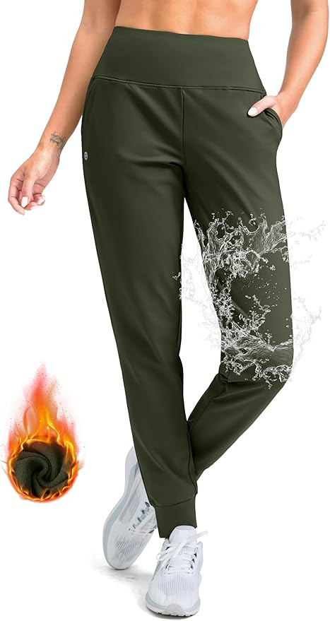 G Gradual Women's Fleece Lined Joggers High Waisted Water Resistant Thermal Hiking Pants Cold Wea... | Amazon (US)