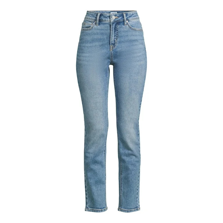 Time and Tru Women’s Mid Rise Straight Leg Jeans, 30" and 28" Inseams, Sizes 0-22 | Walmart (US)