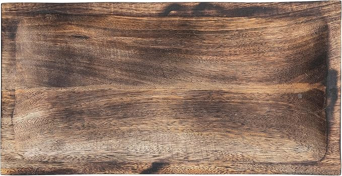 Bloomingville 15 Inches Hand-Carved Mango Wood, Burnt Finish Tray, Brown | Amazon (US)