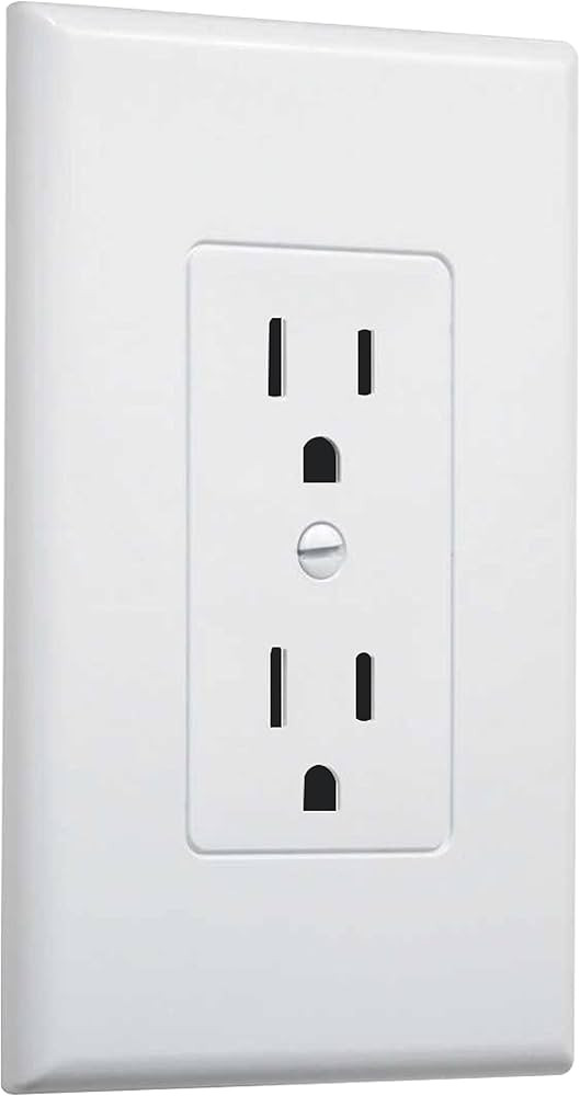 TayMac MW2500W Single-Gang Wallplate Non-Metallic Decorator Cover One Grounded Duplex, White Smoo... | Amazon (US)