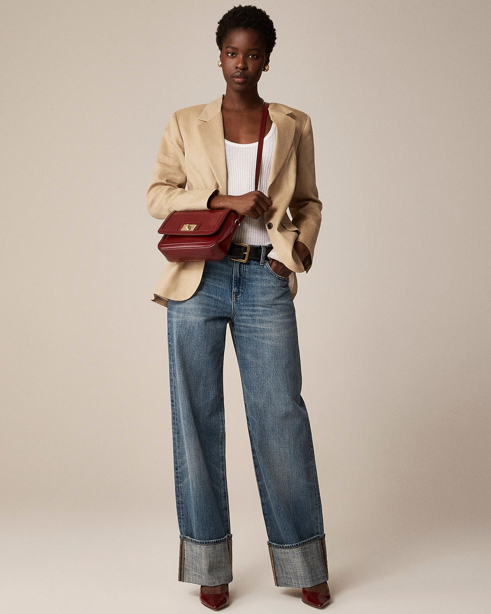 Cuffed lower-rise wide-leg jean | J. Crew US