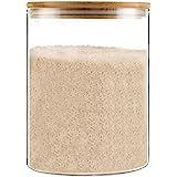 Large Glass Food Storage Container, 100 FL OZ (3000ml) Glass Food Canister with Airtight Bamboo L... | Amazon (US)