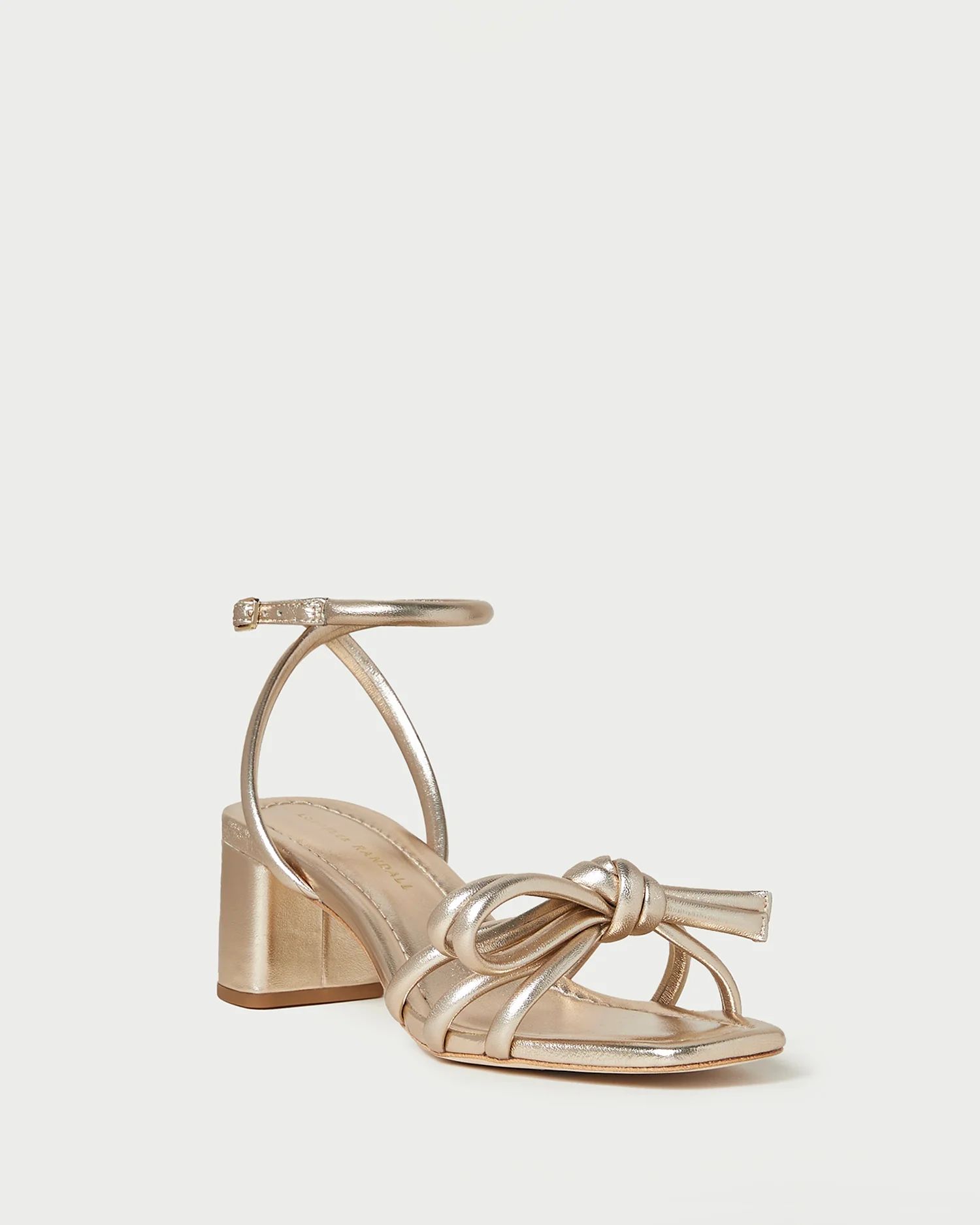 Mikel Champagne Bow Mid-Heel Sandal | Loeffler Randall