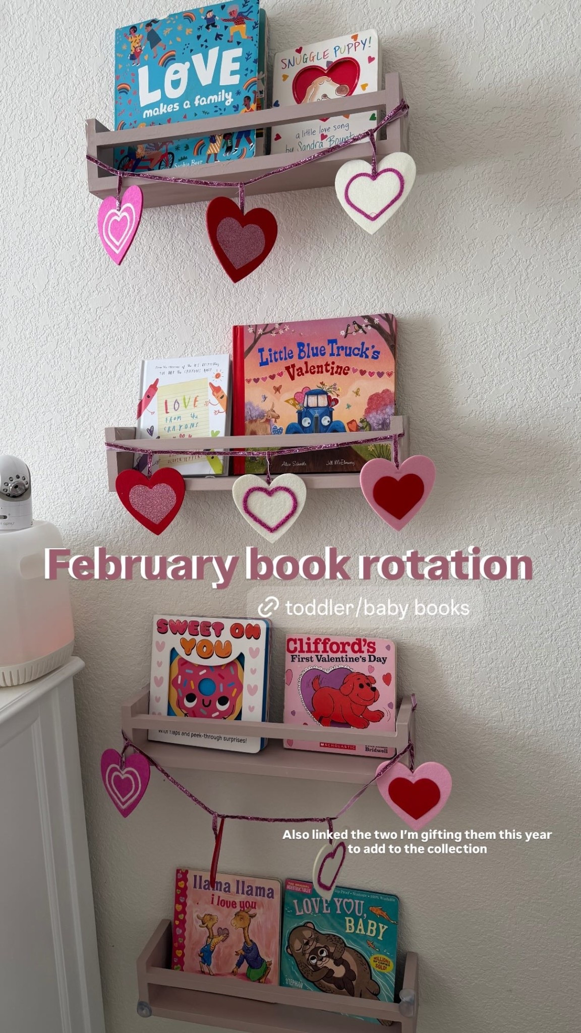 February book rotation  February book rotation  Also linked the two I’m gifting them this year to add to the collection