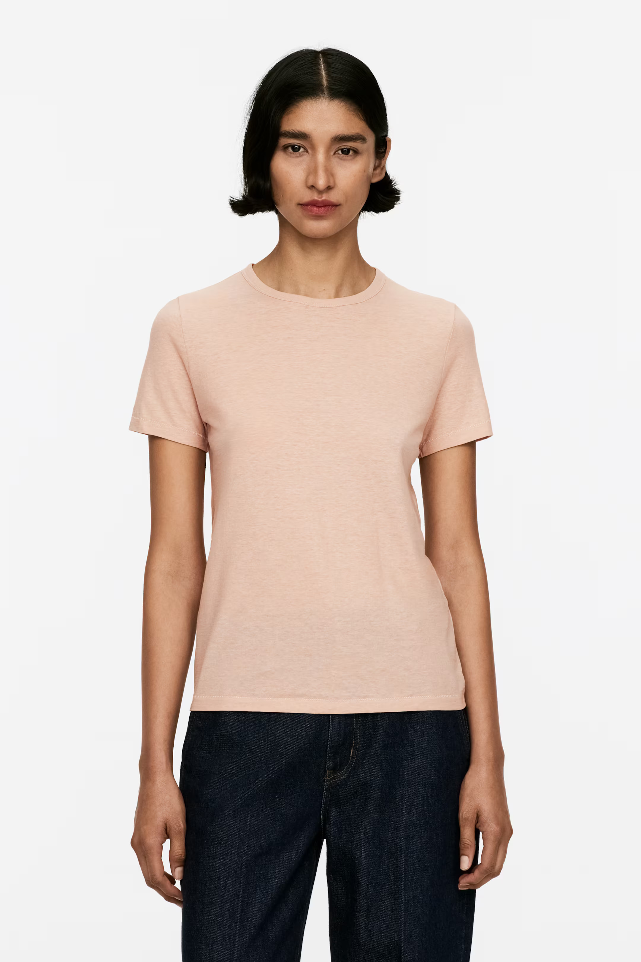 Ice Crêpe T-Shirt - Beige - Ladies | H&M GB | H&M (UK, MY, IN, SG, PH, TW, HK)