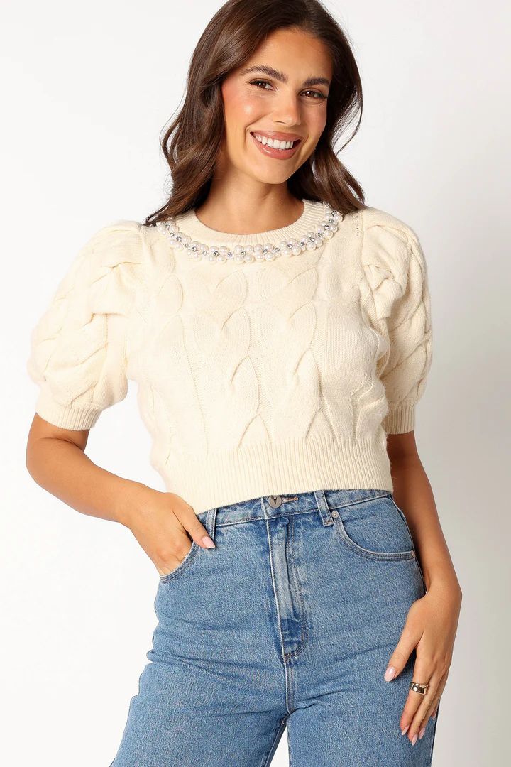 Landry Knitted Top - Cream | Petal & Pup (US)