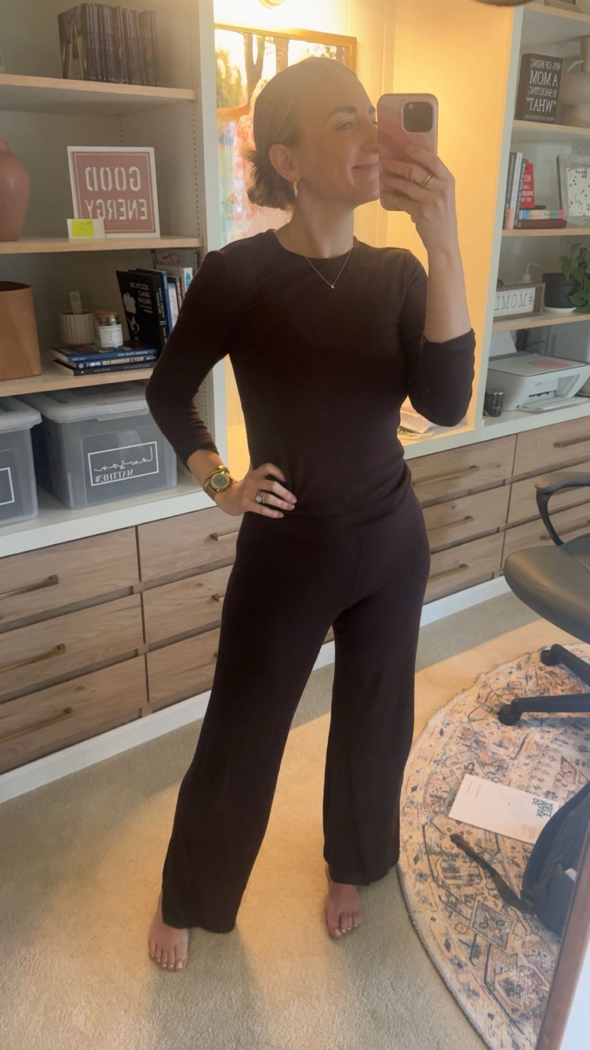 Literally the perfect work from home outfit. It’s comfy, looks good on camera, keeps me warm but not hot, I already know today is going to be a success! Thanks @nuuds! 

Wearing medium in top and bottom! I’d say if you’re in between sizes, size up! 

#LTKootd #LTKdayinmylife #LTKmomlife