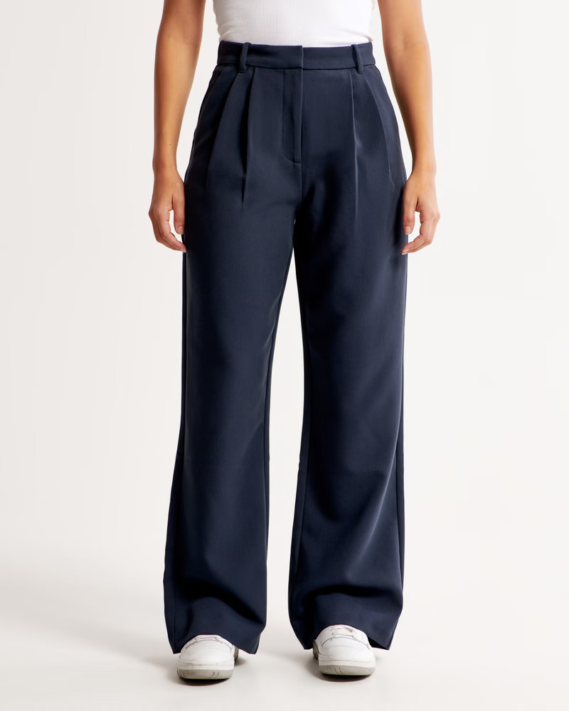 Curve Love A&F Sloane Tailored Wide Leg Pant | Abercrombie & Fitch (US)