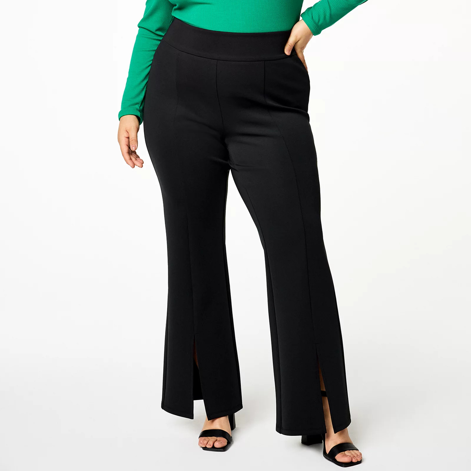 Plus Size Nine West Side-Stripe Pull-On Wide-Leg Pants | Kohl's