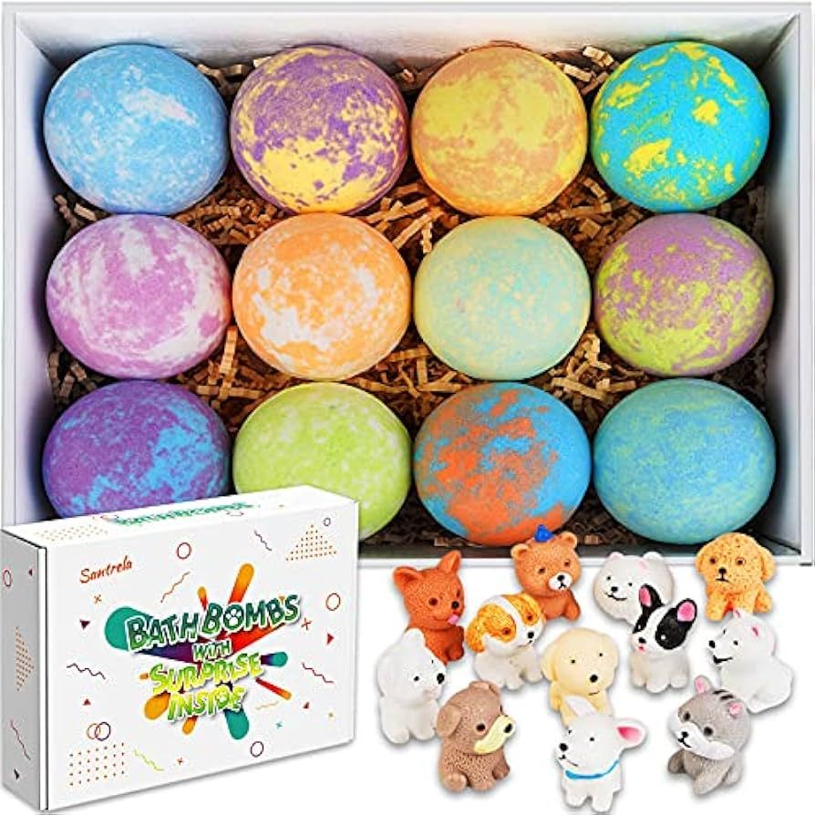 Bath Bombs for Kids with Toys Inside for Girls Boys - 12 Set Surprise Bubble Bath Fizzies, Colorf... | Amazon (US)