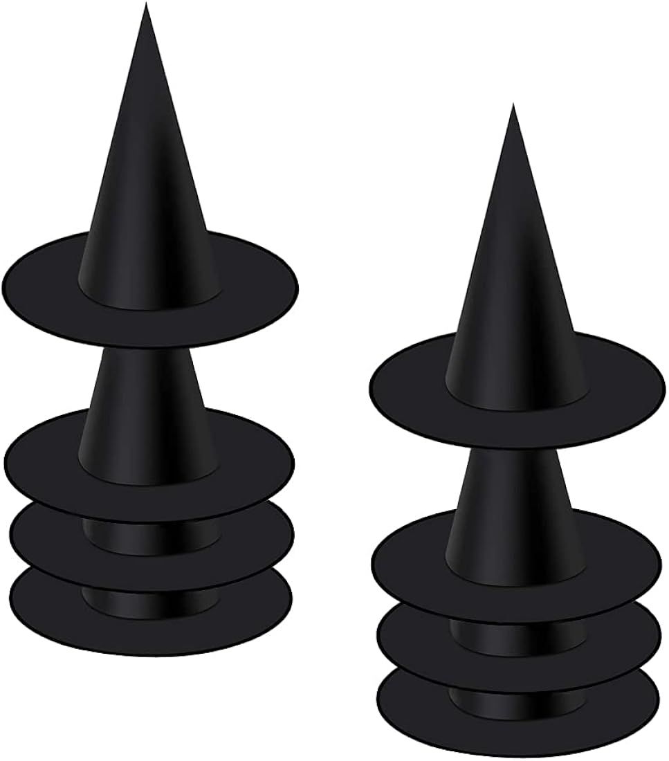 8 Pack Halloween Witch Hats Witch Costume Accessory for Halloween Cosplay Party Decoration,Black | Amazon (US)
