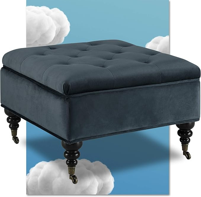 Serta Abbot Tufted Ottoman Space, Built-in Casters, Compact Size with Hinged Lid, Tool-Free Assem... | Amazon (US)