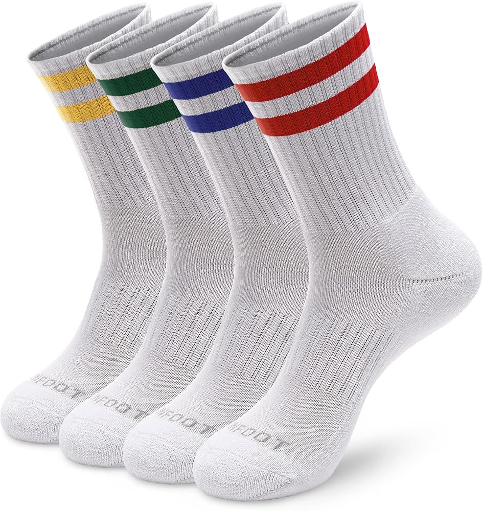 MONFOOT Men's/Women's 4-8 Pairs Athletic Cushion Crew Socks, Multipack | Amazon (US)