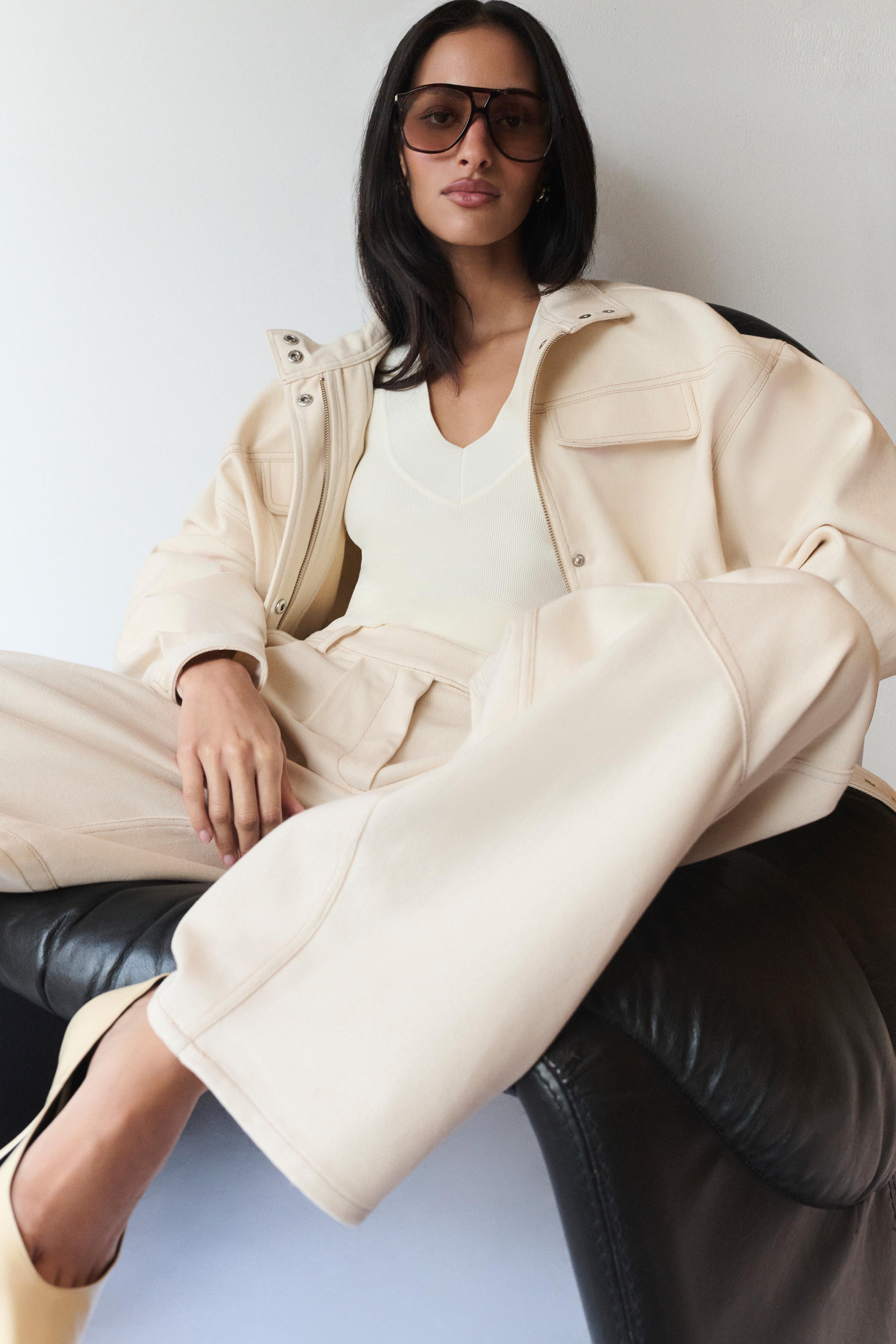 Dane Denim Jacket - Cream | MESHKI US
