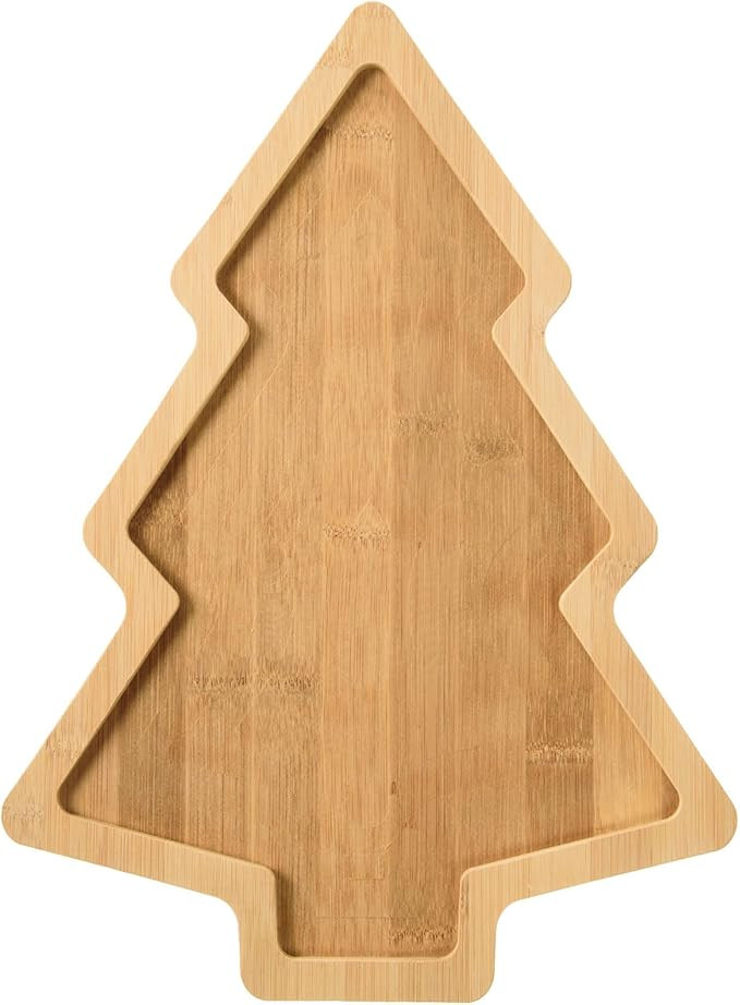 Christmas Wooden Appetizer Tray Christmas Tree Shaped Wooden Serving Platter Sushi Serving Tray W... | Amazon (US)