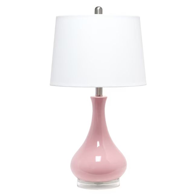 Lalia Home Classix 26.25-in Rose Pink Rotary Socket Table Lamp with Fabric Shade | Lowe's