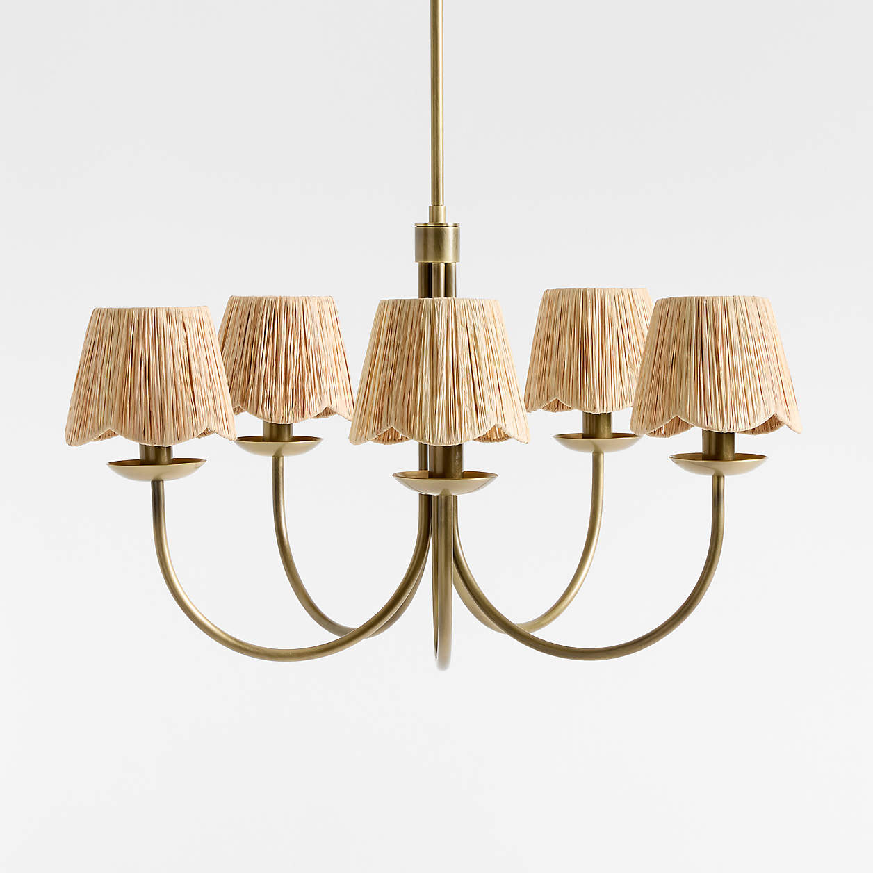 Greta Scalloped Raffia 26" Kids Chandelier + Reviews | Crate & Kids | Crate & Barrel