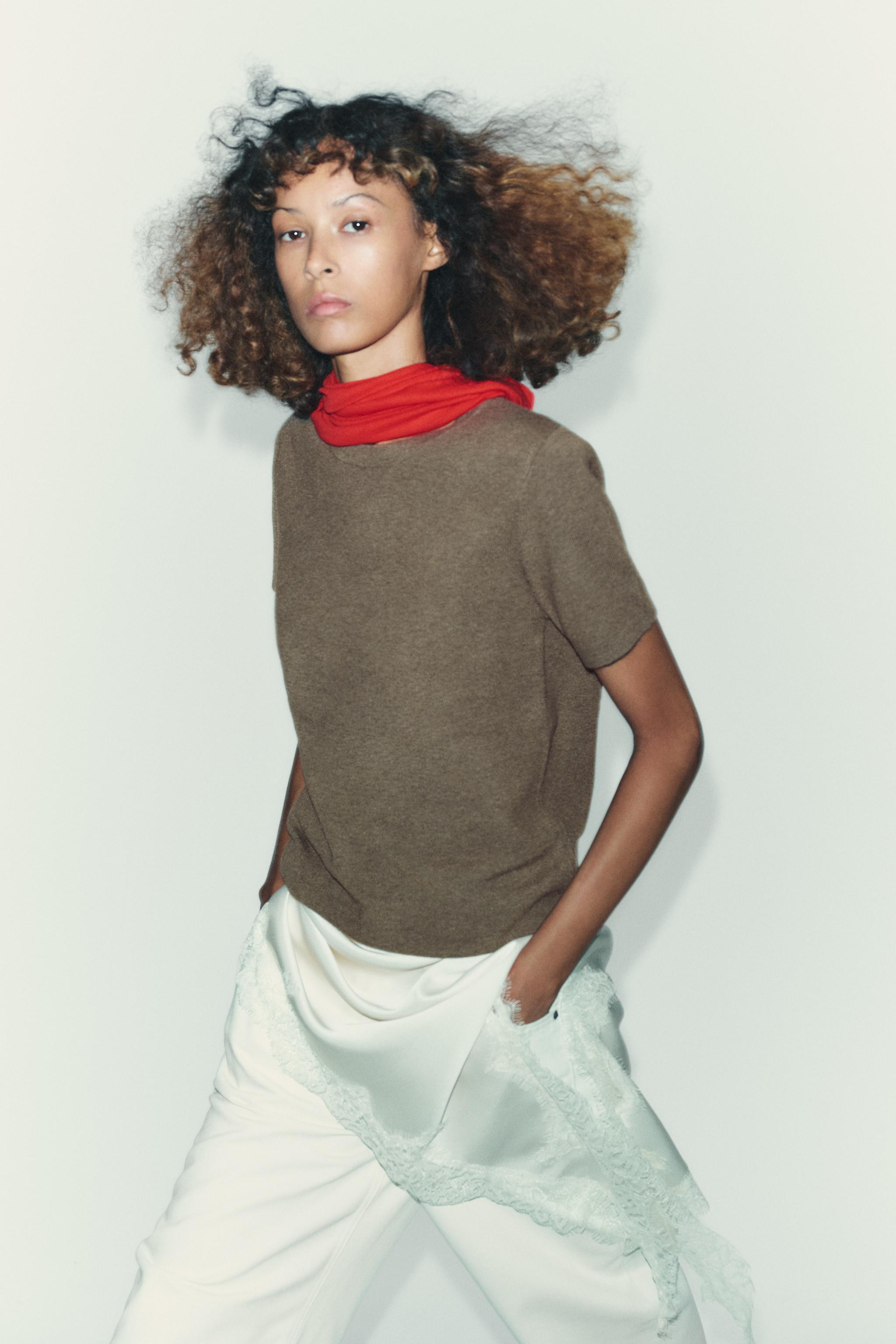 SOFT-TOUCH SHORT SLEEVE KNIT TOP | Zara UK