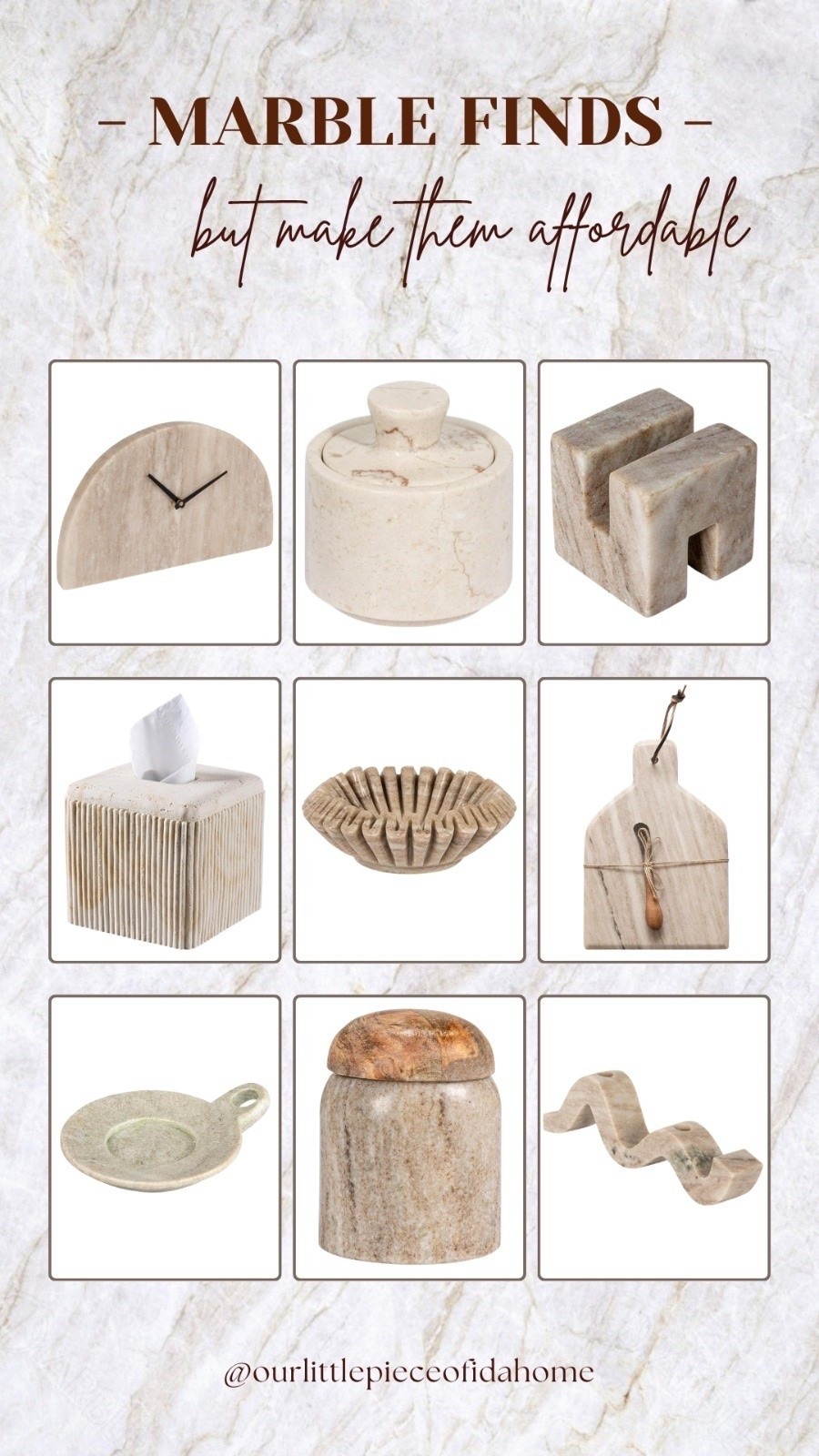 I linked my favorite affordable marble-inspired decor pieces that add texture, warmth, and a collected feel without the luxury price tag.

I love mixing pieces like trays, boxes, candle holders, and decorative accents throughout the house. They bring in natural stone character and instantly make shelves, coffee tables, and countertops feel more elevated. Shop all of my marble-look favorites below.
@amazonhomeaesthetic

#LTKHome #LTKU #LTKSaleAlert