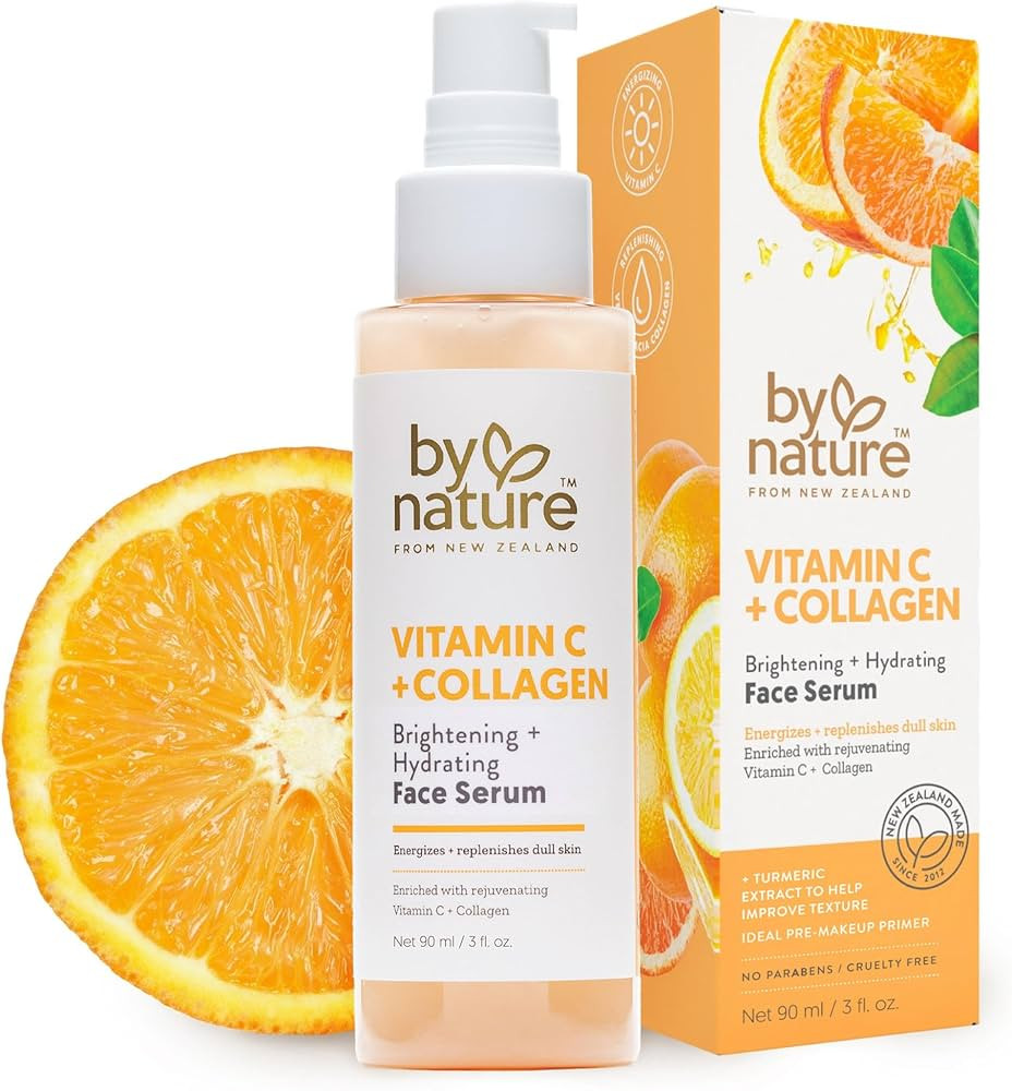 By Nature Vitamin C + Collagen Face Serum - Restore and Energize Tired Skin with Vitamin C, Plump... | Amazon (US)