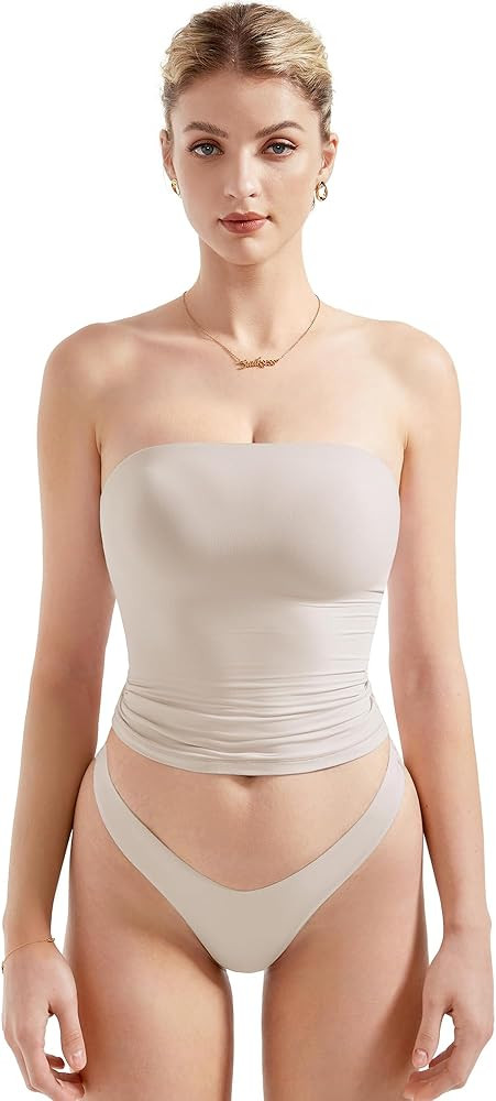 SUUKSESS Women Sexy Tube Top Summer Y2K Going Out Double Lined Basic Tank Top | Amazon (US)