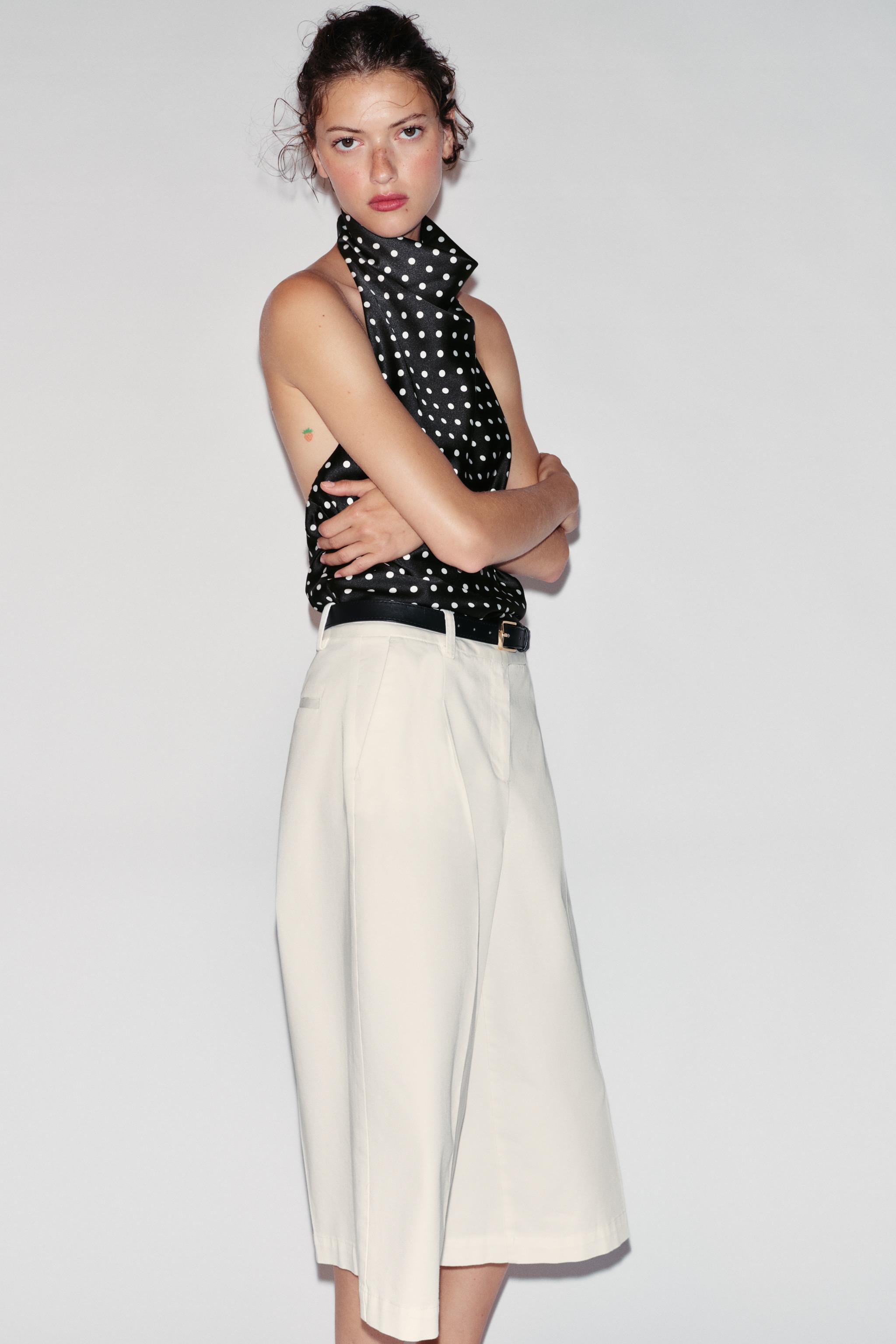 SATIN EFFECT ANIMAL PRINT HALTER TOP | Zara US