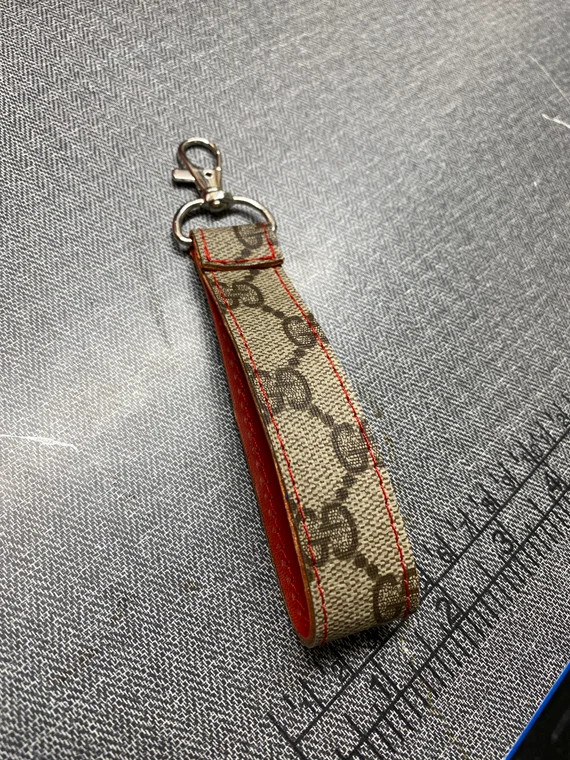 Gucci red veg tan leather keychain | Etsy (US)
