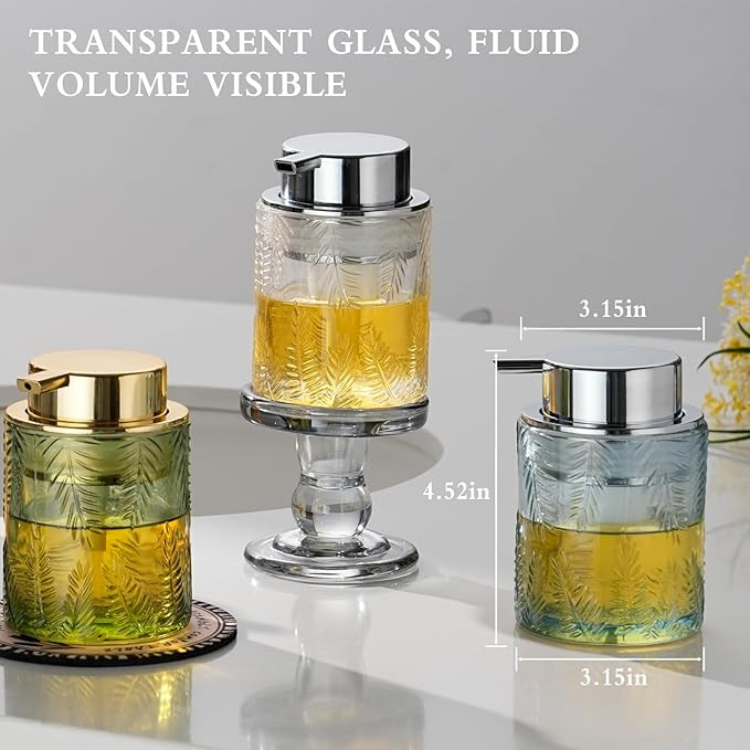 CICUFY Glass Foaming Dispenser - Refillable Lotion or Soap Dispenser for Kitchen & Bathroom, Larg... | Amazon (US)