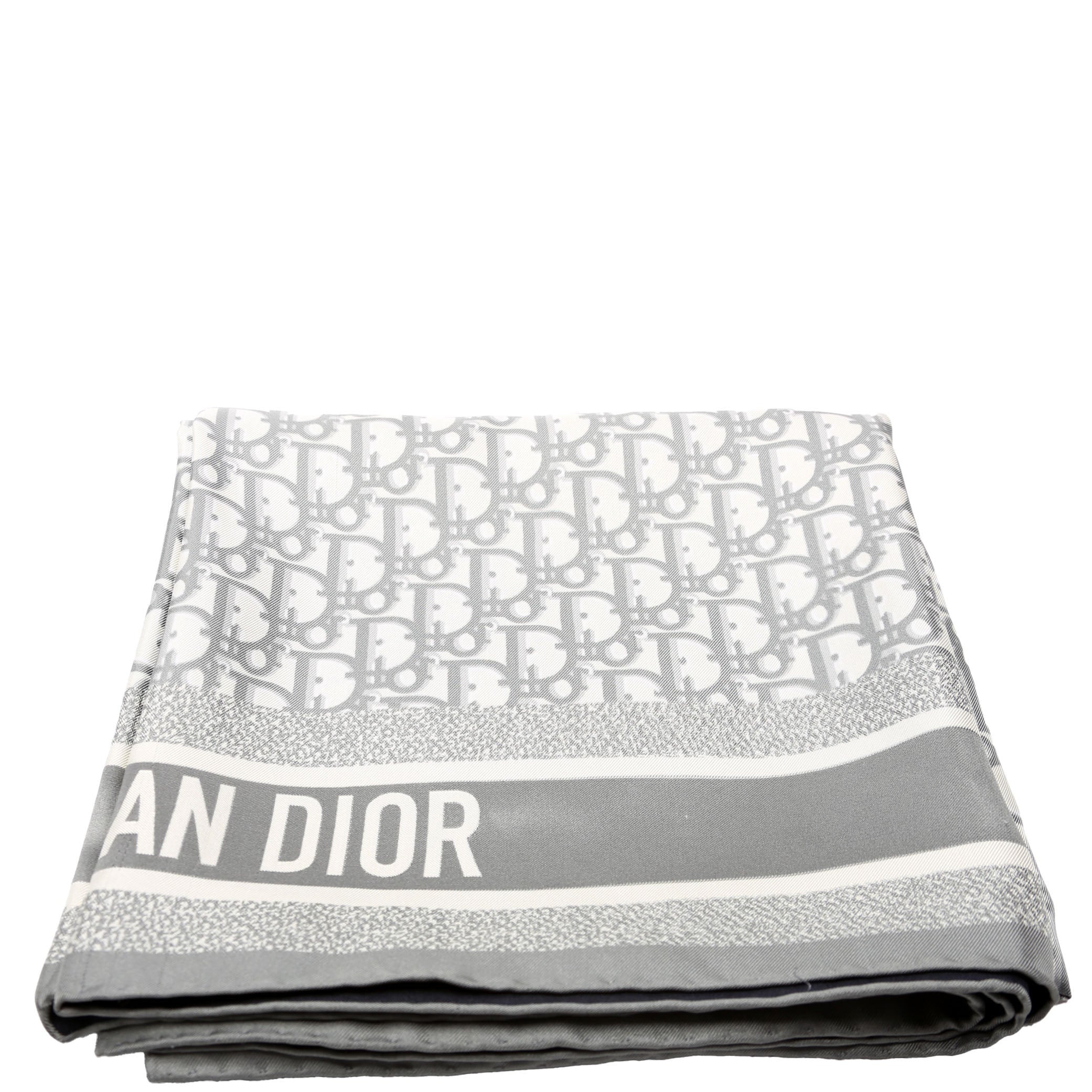 Oblique Diortwin 90CM Square Silk Scarf Navy/Grey | Keeks Designer Handbags