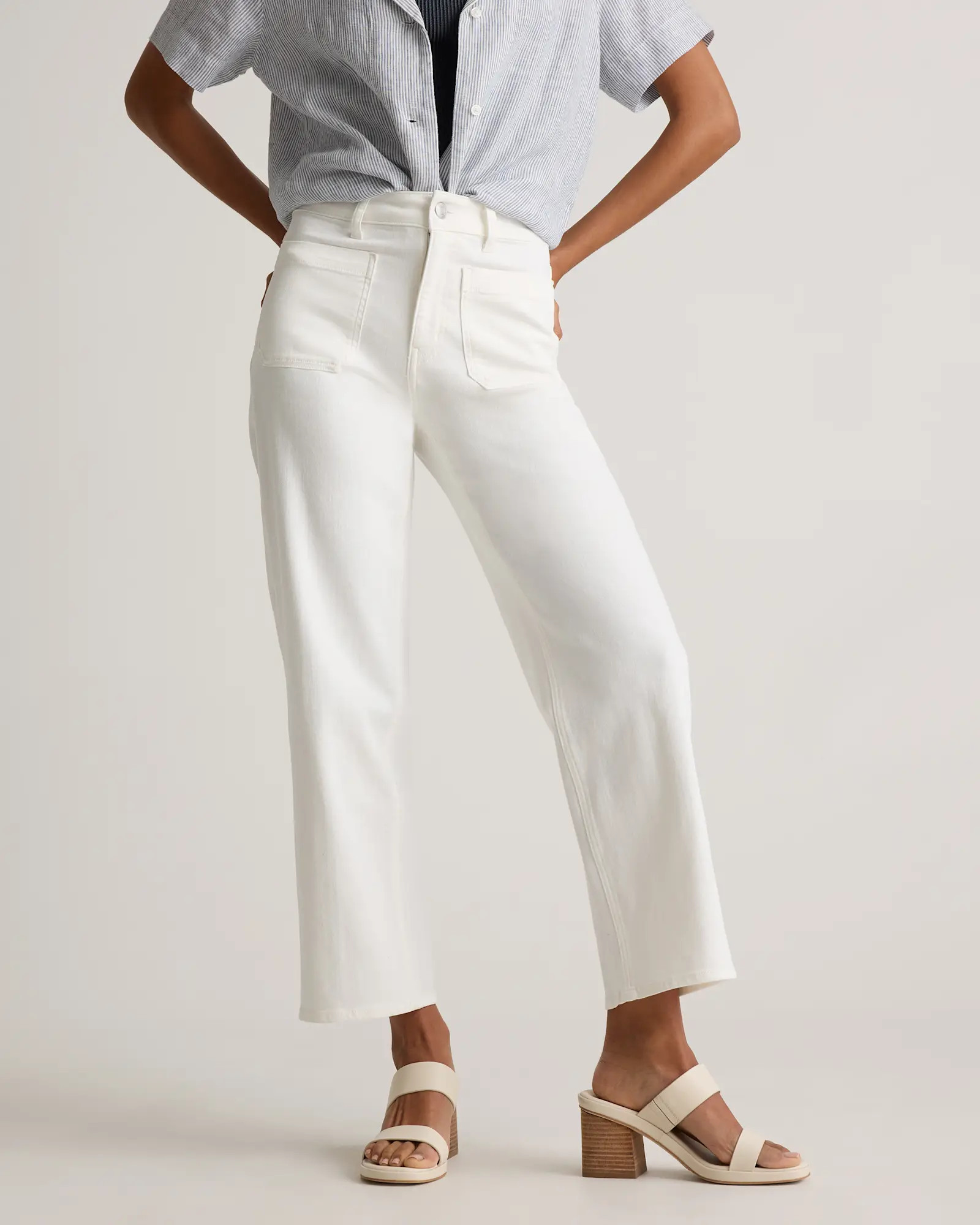 Bella Stretch Patch Pocket Wide Leg Jeans | Quince