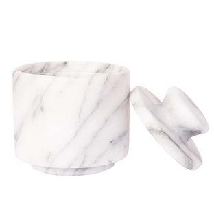 Artifacts Trading Company Marble Salt Cellar with Lid Black Matte | The Container Store