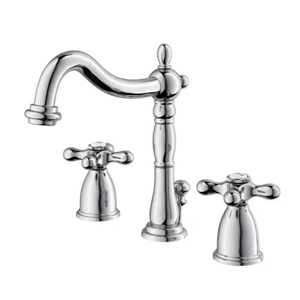 Kingston Brass Heritage Two-Handle 3-Hole Deck Mount Widespread Bathroom Faucet with Pop-Up Drain | Wayfair North America