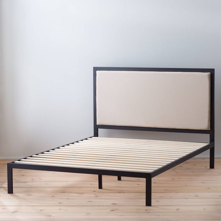 Mara Metal Platform Bed Frame with Upholstered Headboard - Brookside Home | Target