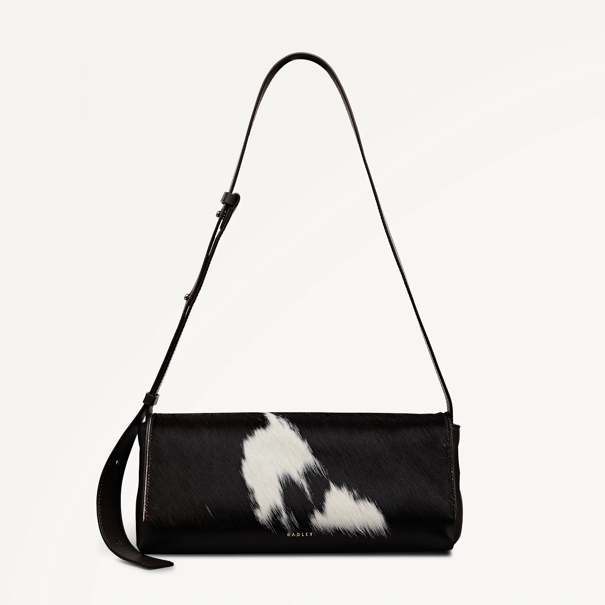 The Annabel - Cow Hide Medium Flapover Shoulder Dark Oak - 113071 | Radley London US