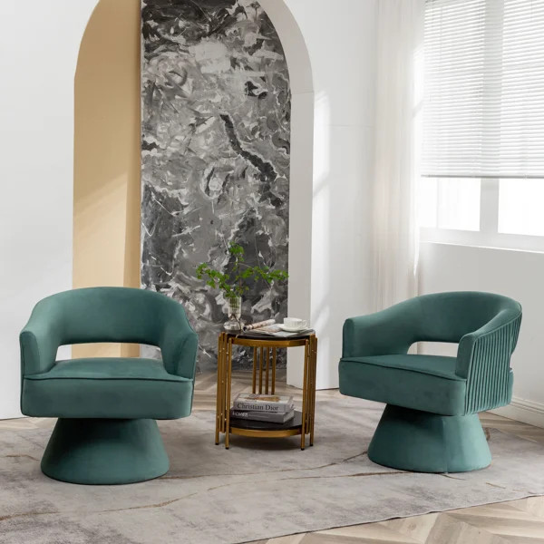 Chynna Velvet Swivel Barrel Chair | Wayfair North America