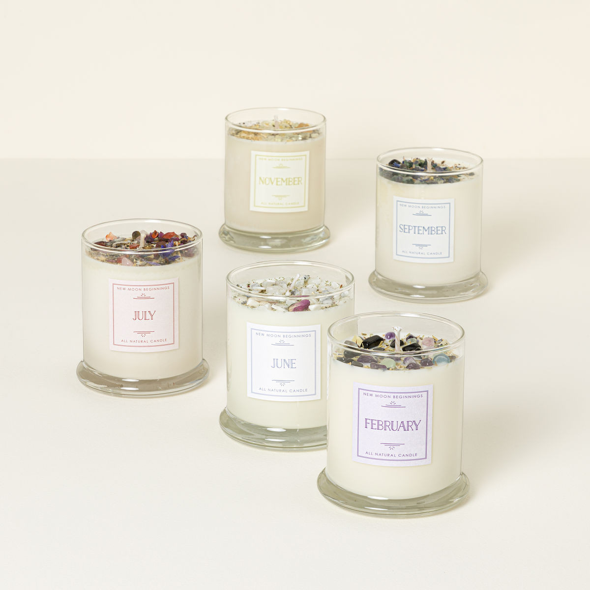 Birth Month Gemstone & Flower Candle | UncommonGoods