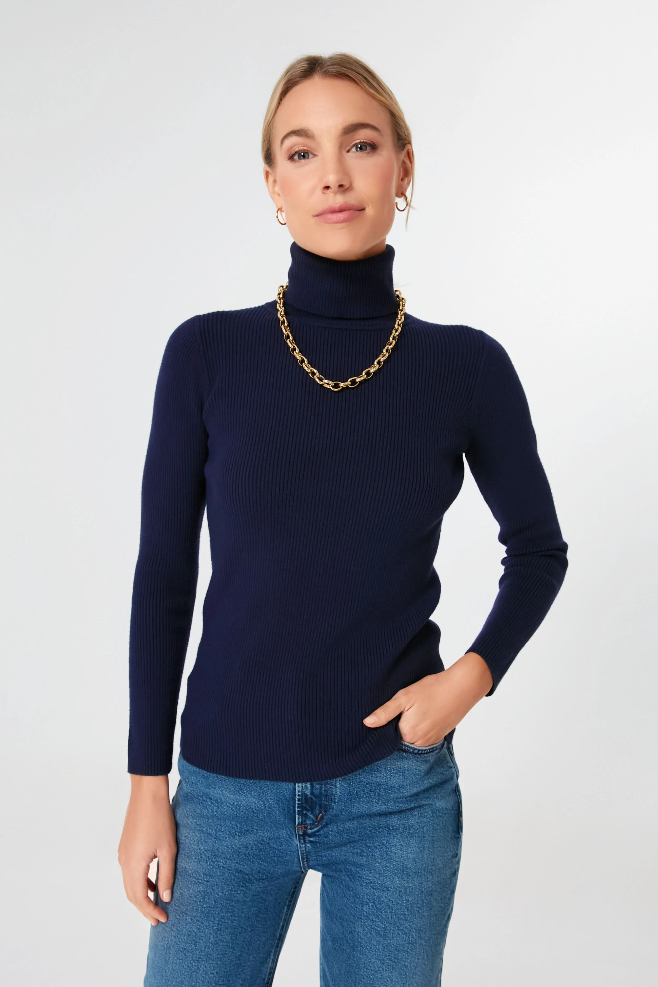 Navy Arlo Turtleneck Sweater | Tuckernuck (US)