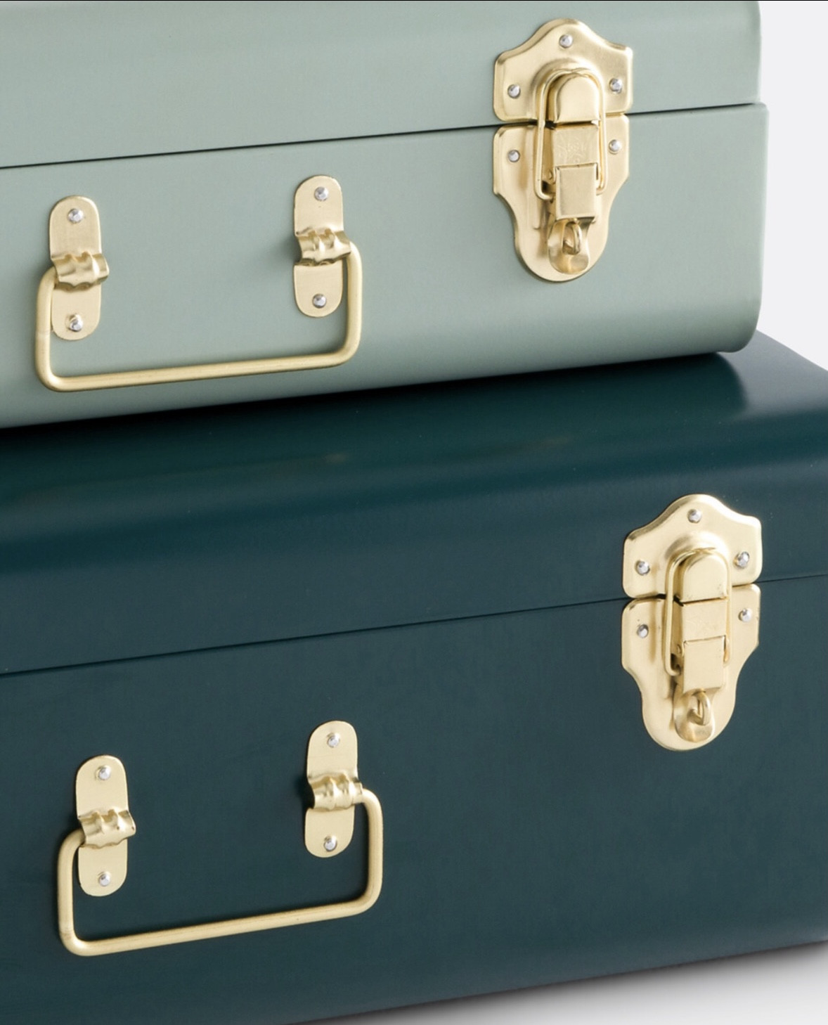 Love these metal storage trunks for kids rooms. One’s packed full stickers, jigsaws and activity books, and the other crayons, pencils, paints and stationery. Useful, chic, and come in sage/ light grey green or ochre/ powder pink. 🧩✏️🎨 

#LTKkids #LTKhome #LTKfamily