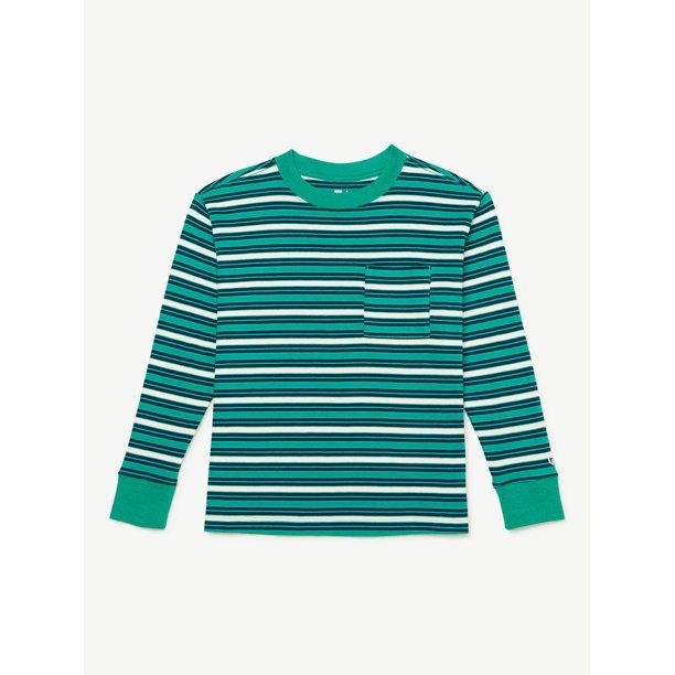 Free Assembly Boys Long Sleeve Stripe T-Shirt, Sizes 4-18 - Walmart.com | Walmart (US)