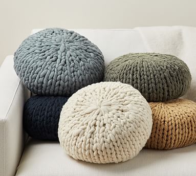 Cozy Handknit Round Pillow | Pottery Barn (US)