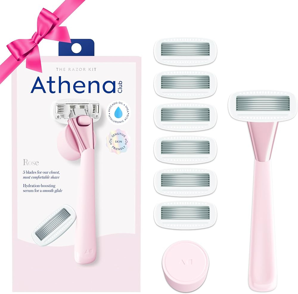 Athena Club Women's Razor Shave Kit, 1 Rose Razor Handle + 6 Blade Refills | Amazon (US)