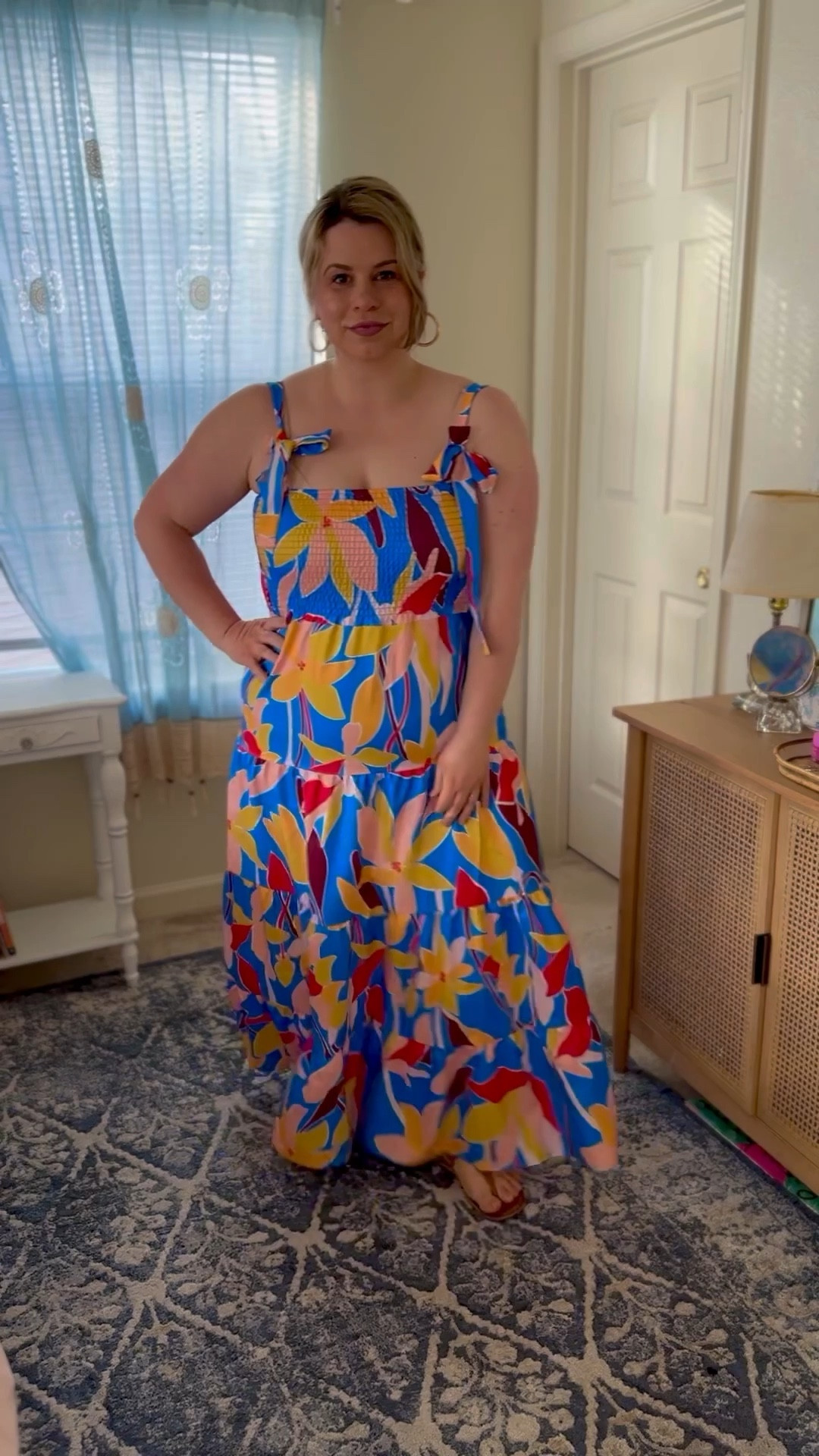 This is such a beautiful Amazon dress for spring! If you’re looking for a flattering, easy to wear Easter dress or vacation outfit, this is it. It comes in a variety of prints, has a smocked top and adjustable straps. I’m wearing a large comfortably. 10/12 in jeans There isn’t a ton of stretch in the skirt, but it is very flowy and forgiving, so great for a baby shower as well. 

#LTKunder50 #LTKwedding #LTKstyletip