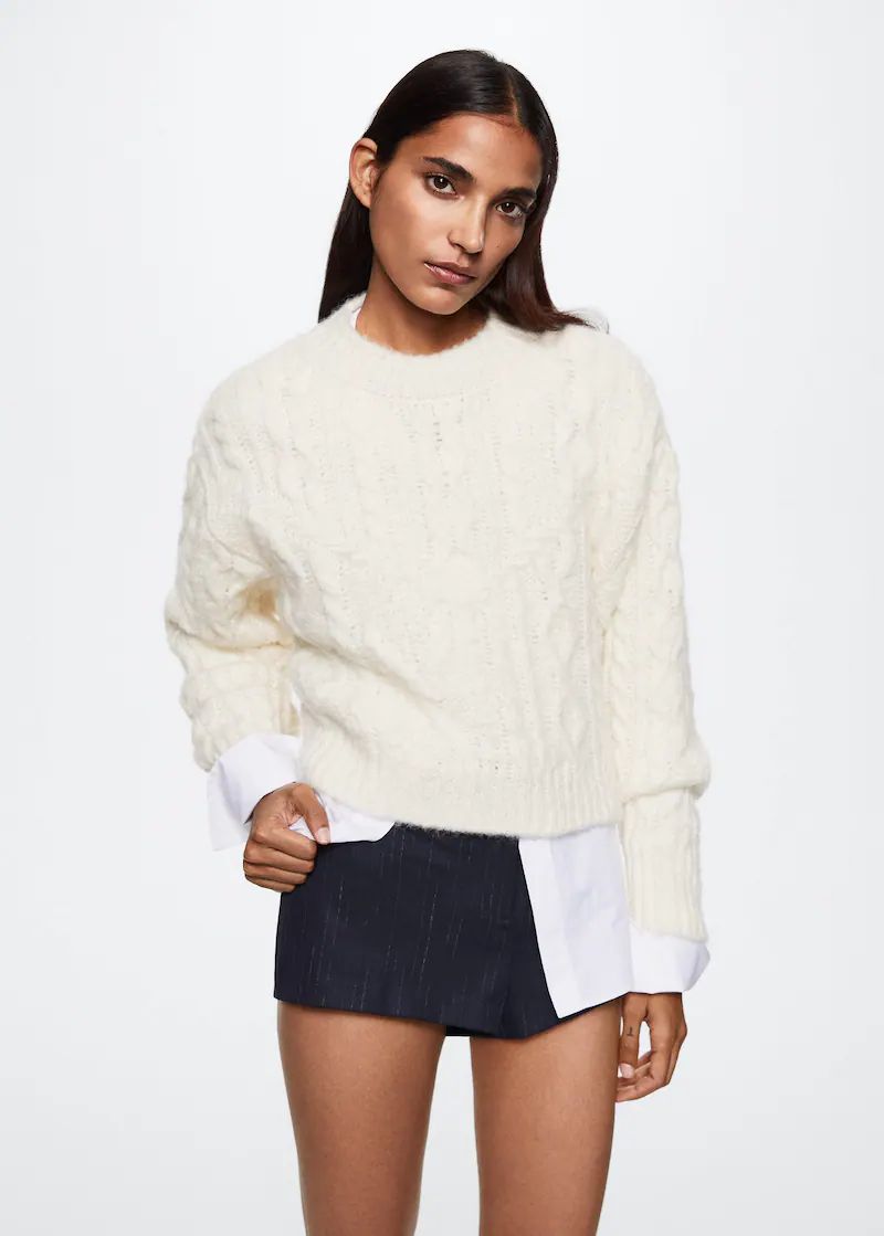 Cable-knit sweater | MANGO (UK)