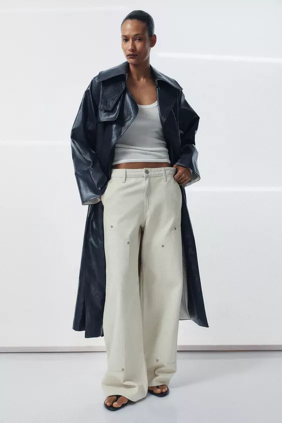 ZW COLLECTION OVERSIZED FAUX LEATHER TRENCH COAT | Zara AU